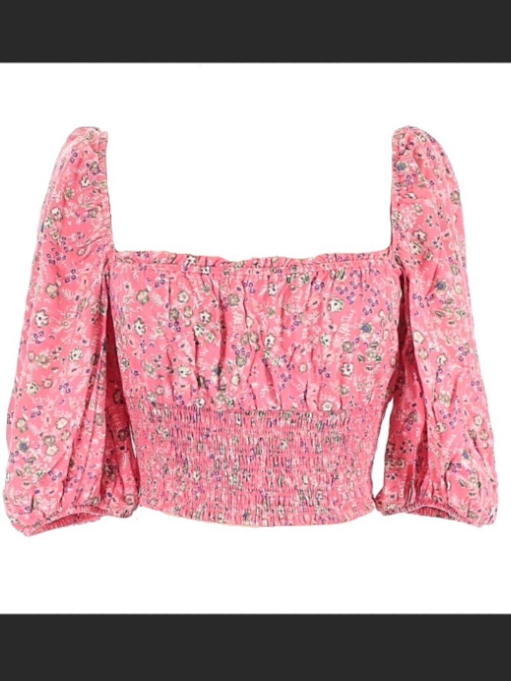 NWT - AFRM Peasant style pink patterned crop top - Size L
